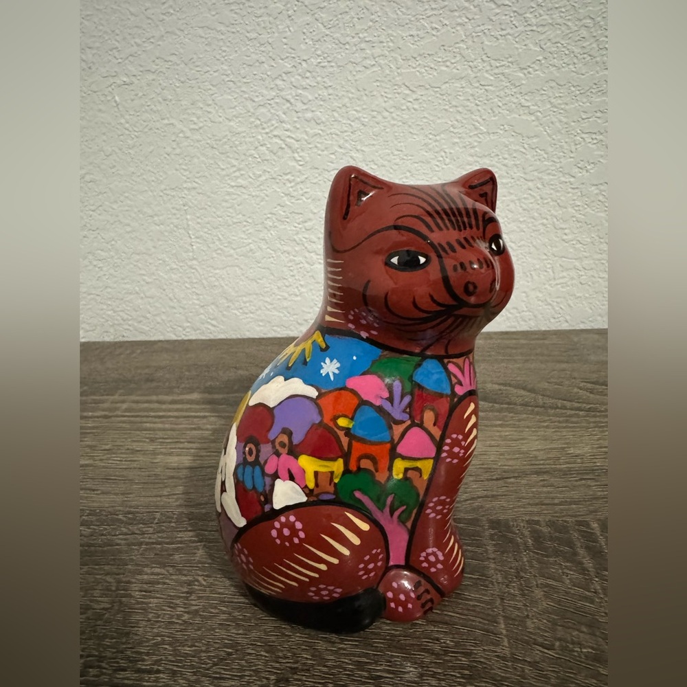 Handcrafted Multicolor Cat Figurine
